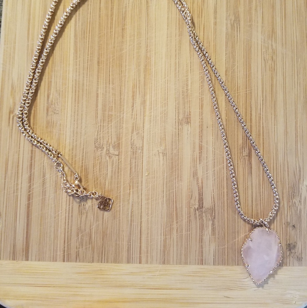 Rose Quartz Corla Kendra Scott Pendant Necklace